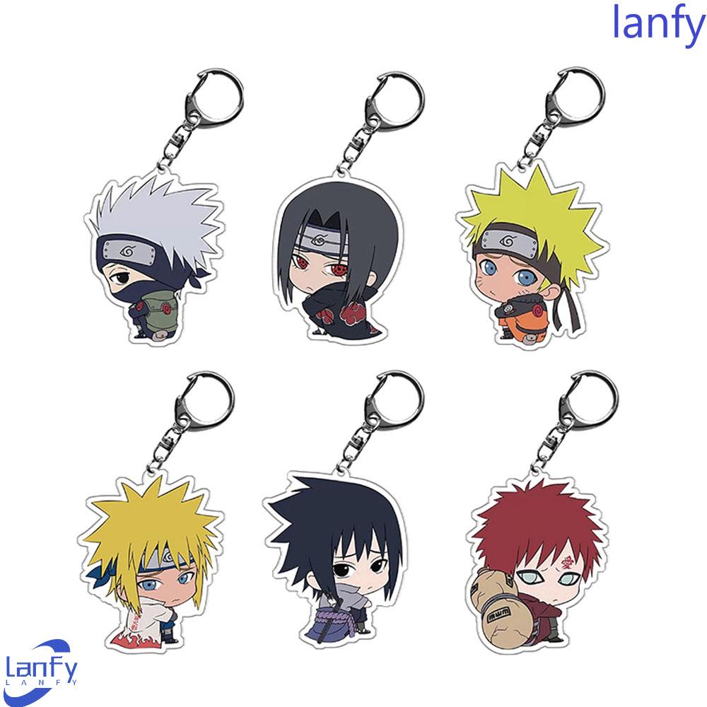 Lanfy Naruto Gantungan Kunci Untuk Anak-Anak Liontin Miniatur Anime Jepang Darah Panas Anime Acrylic Key Ring