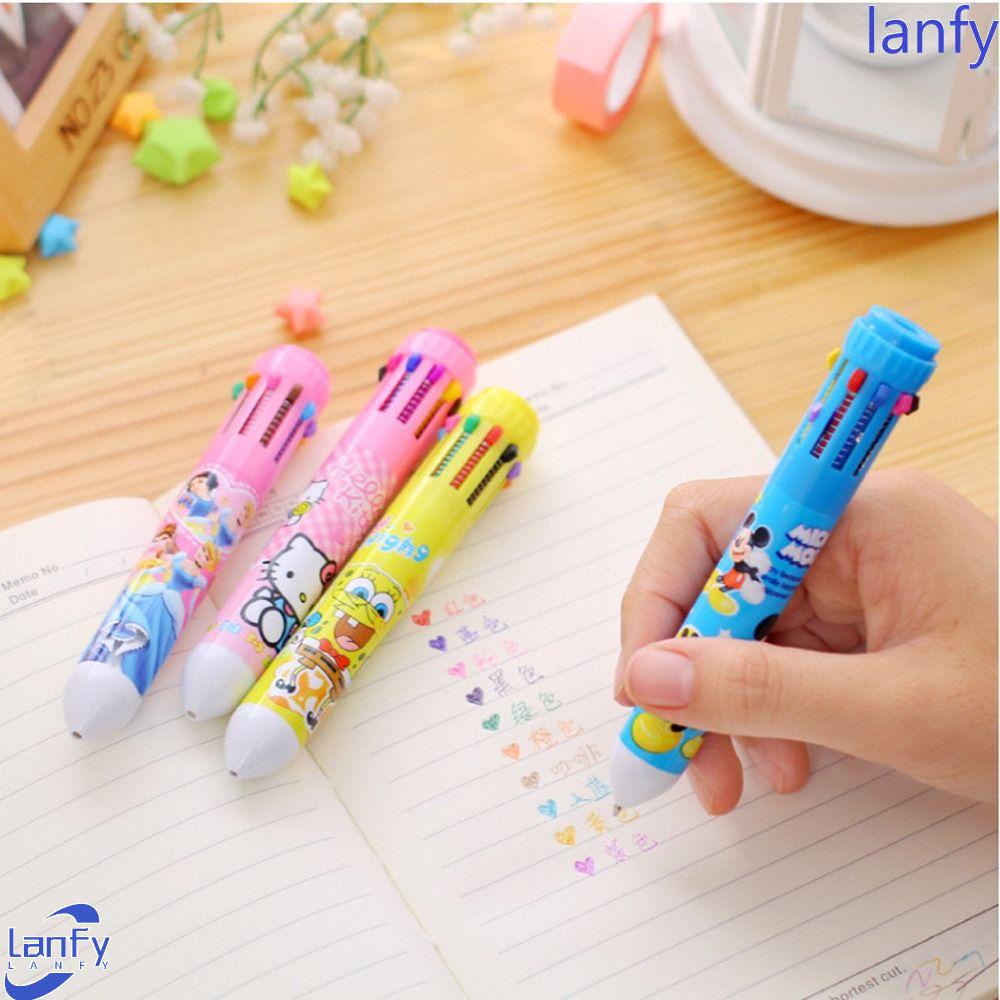 Lanfy Kartun Gel Pulpen Aksesoris Kantor Alat Tulis Sekolah Lucu Kittty Kucing Mickey Menulis Pulpen Putri Spons 0.5mm Penandatanganan Bolpen