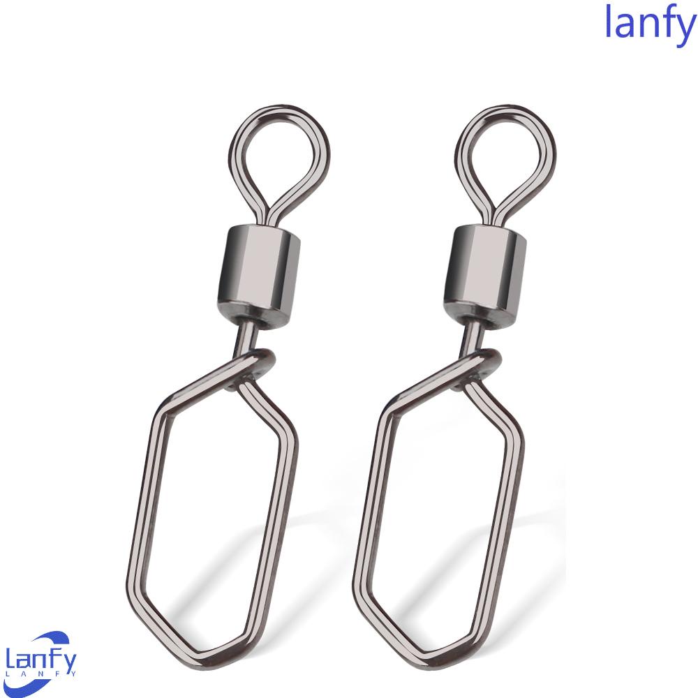 Lanfy Hook Snap Pin Stainless Steel Diperkuat Barel Putar Umpan Kait Rolling Swivel Link Aksesoris Memancing Interlock Snap