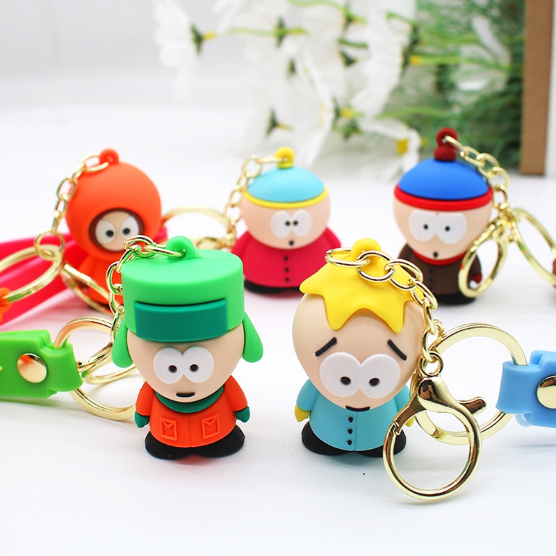 South Park Gantungan Kunci Angka Kyle Piples Cartmans Model Anime Peripheral Keychain Pendant