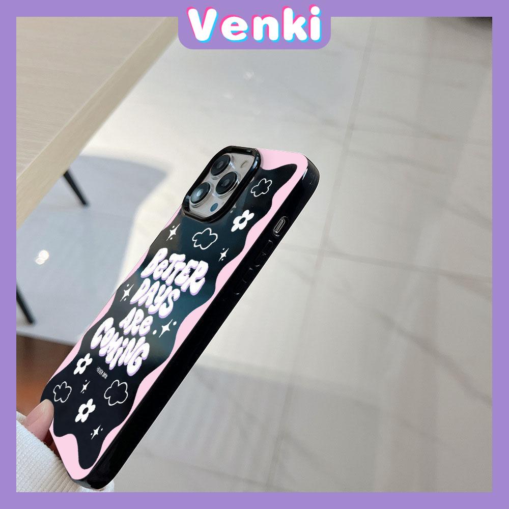 VENKI - For iPhone 14 Pro Max iPhone Pink Edge Black Phone Case TPU Soft Shell Protection Shockproof Camera Compatible with iPhone 13 Pro max 12 Pro Max 11 xr xs max 7Plus 8Plus