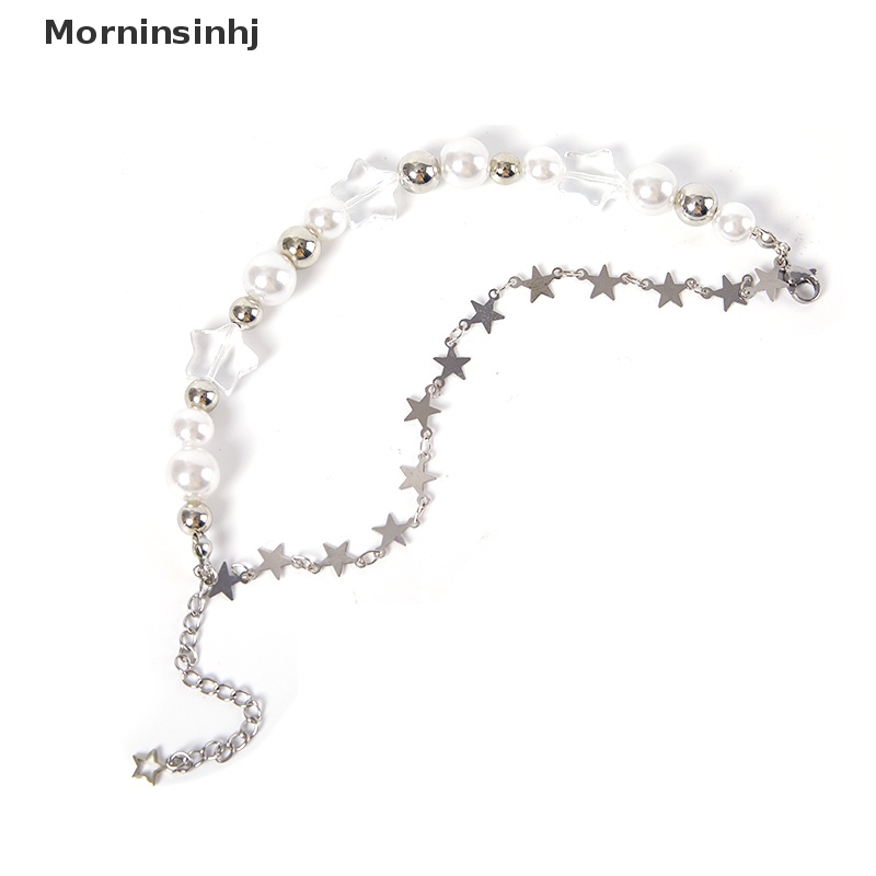 Mornin Trendi Gelang Manik-Manik Mutiara Bintang Liontin Perhiasan Untuk Wanita Pria Pasangan Vintage Pearl Bracelet Hadiah Pesta Aksesoris Fashion id