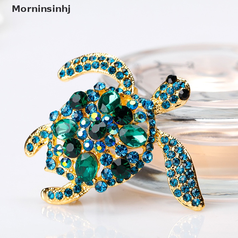 Mornin Hijau Berlian Imitasi Sea Turtle Animal Bros Pin Untuk Wanita Perhiasan Hadiah Lady Hadiah Elegan Payudara Pin Fashion Perhiasan id