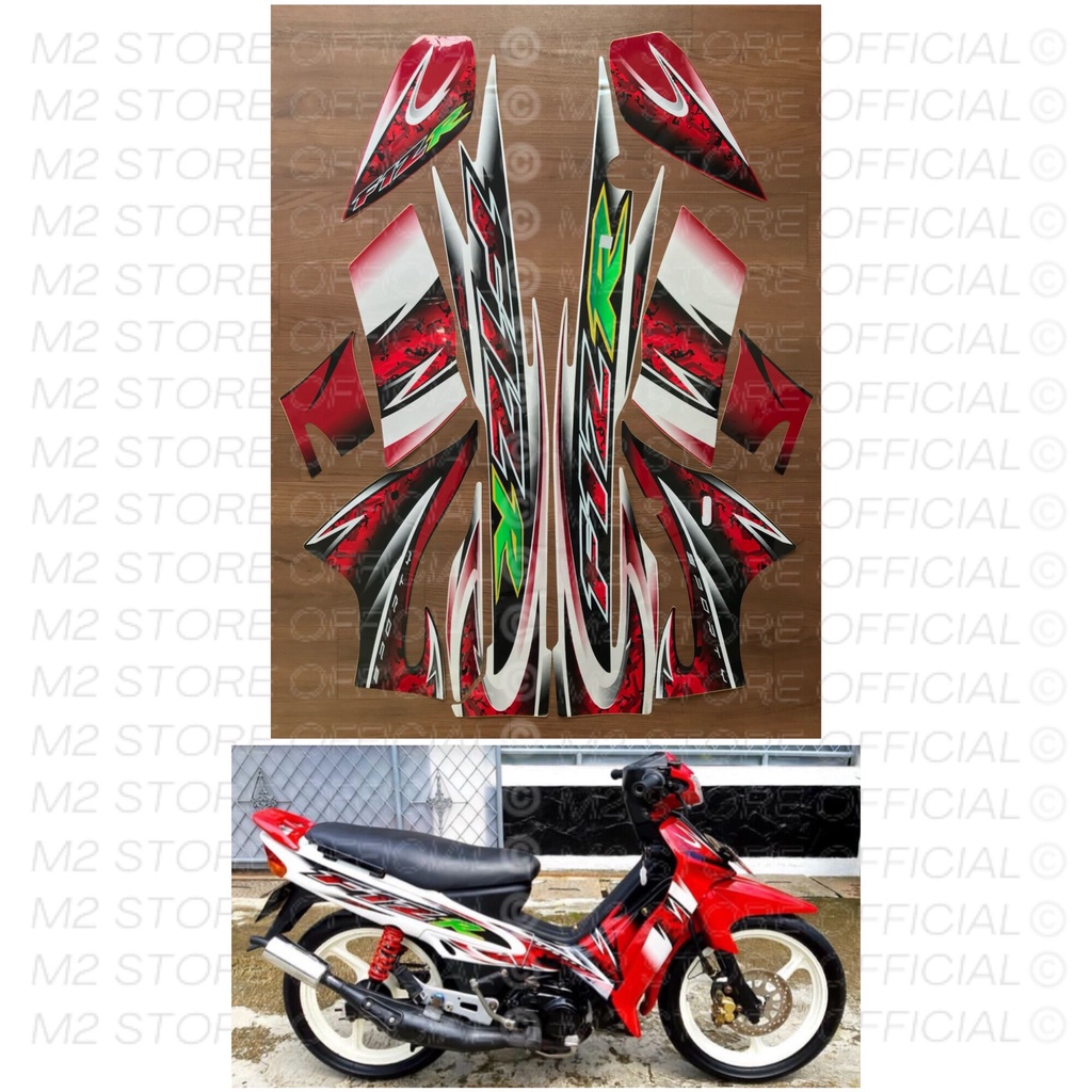 Striping list body motor fiz r Fiz R fullcluth 05 2005 putih merah sticker stiker f1z r fiz sporty s