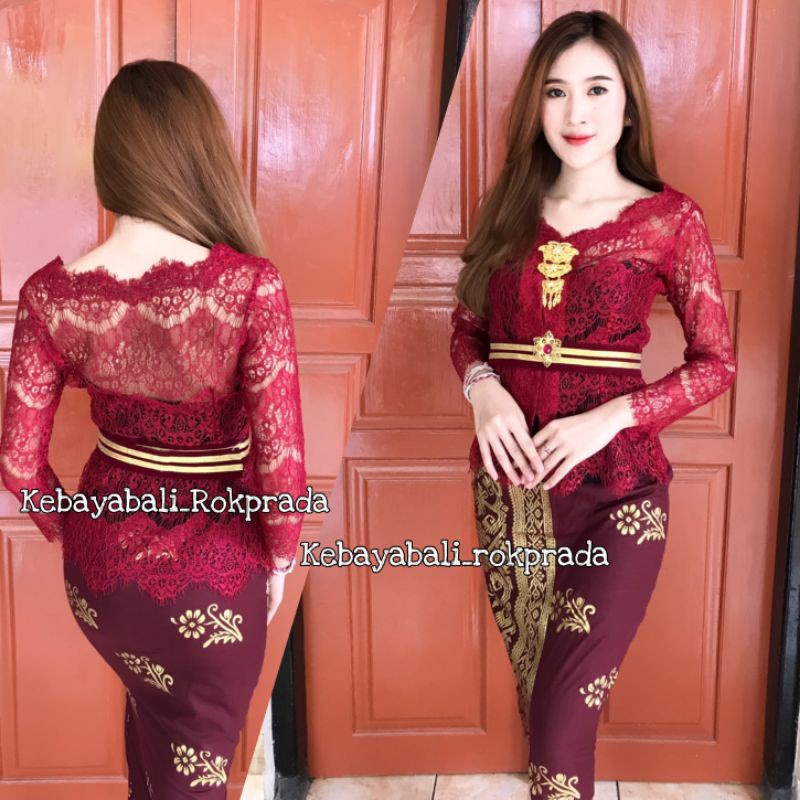 BACA DESKRIPSI  KEBAYA SABRINA MARRON️ KEBAYA BALI KEBAYA WISUDA KEBAYA MODERN