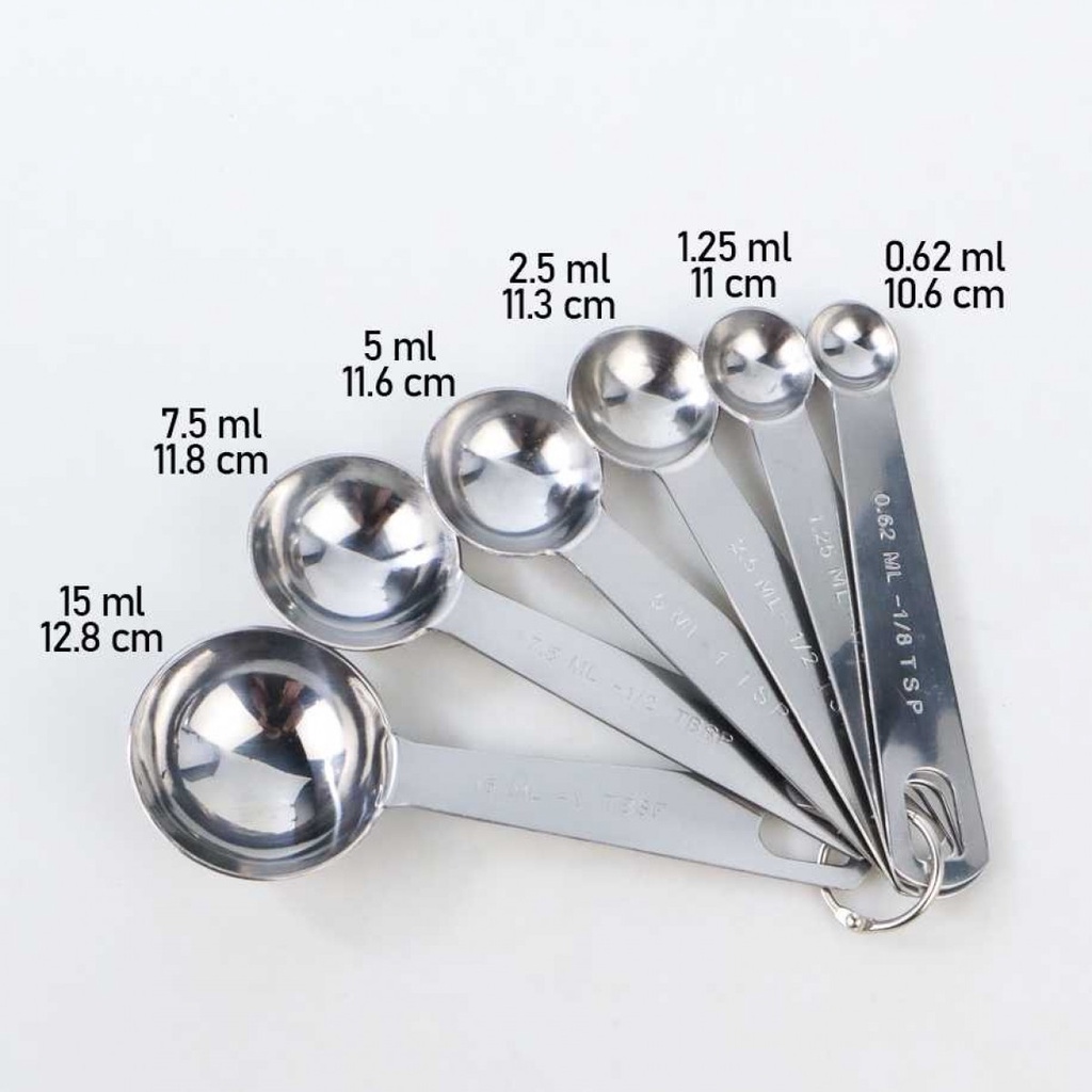 Sendok Takar Bumbu Dapur Measurement Spoon 6 Pcs Stainless Steel