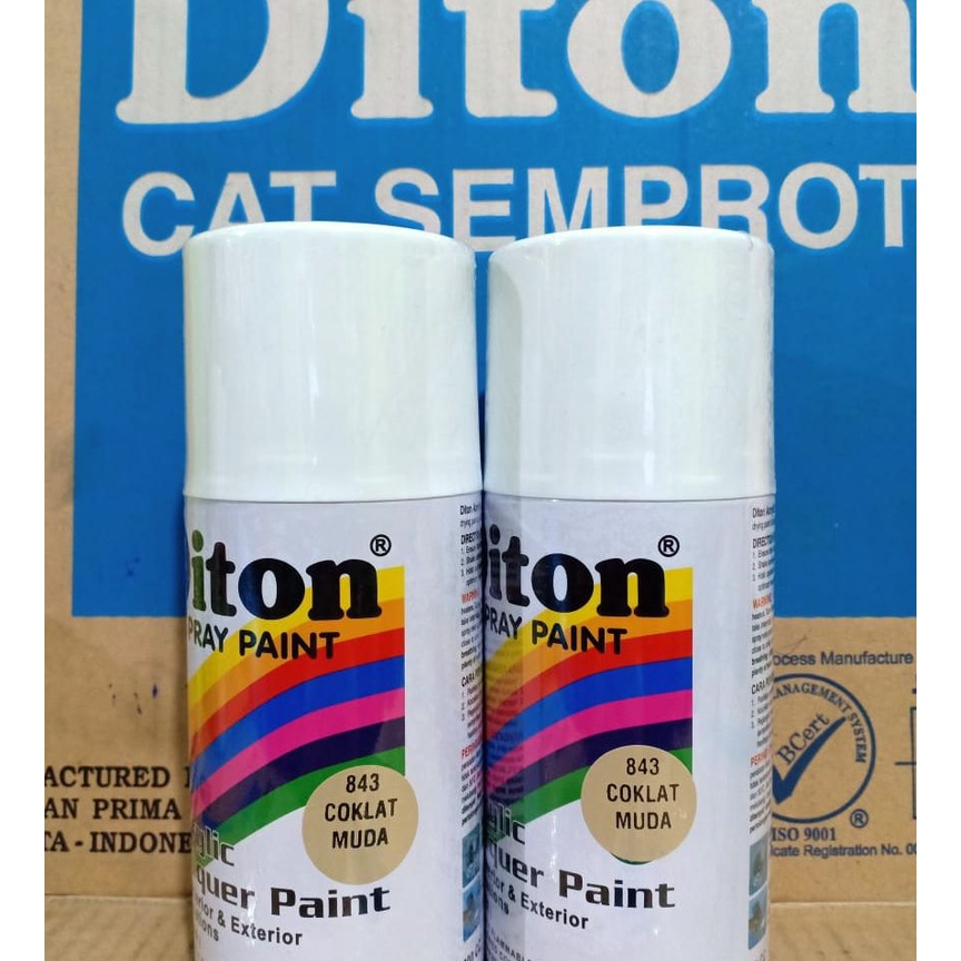 SOLID COLOURS DITON Spray Paint Acrylic Lacquer Paint Pilox Pilok Cat Semprot - 843 COKLAT MUDA / BROWN / COKELAT MUDA (300cc / 300ml)