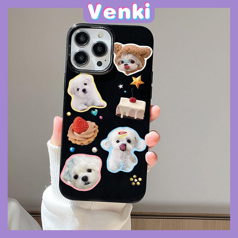 VENKI - For iPhone 11 iPhone Case Black Glossy TPU Soft Case Shockproof Protection Camera Cute Cartoon Compatible with iPhone 14 13 Pro max 12 Pro Max 11 xr xs max 7Plus 8Plus