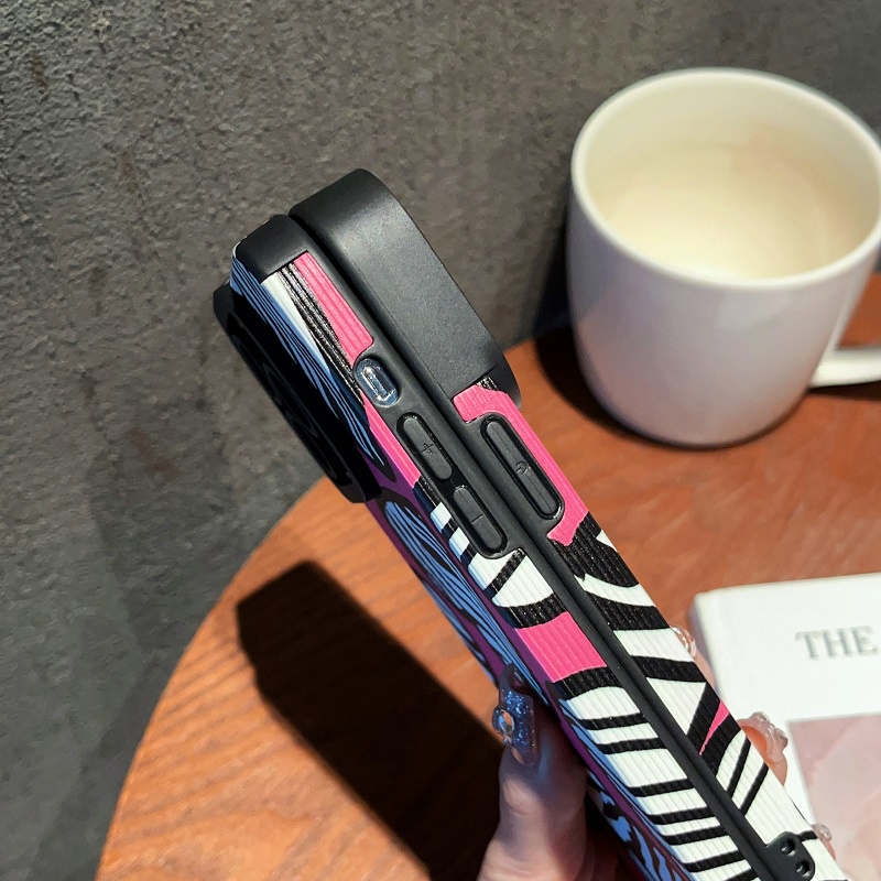 Untuk iPhone Case14 13 12 11 Pro MAX X XR XS Max7 8 Plus zebra-stripe Cinta Hati Pelindung Kamera soft case