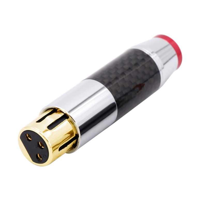 Vivi HiFi Adaptor XLR Male Female Colokan High-end Lapis Emas Atau Rhodium 3Pin XLR Konektor Rumah Serat Karbon