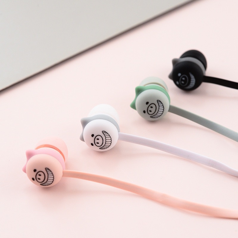 [ ED 1022 ] Set Headset Earphone motif lkarakter  LEGGY PIGGY / + Wadah Earphone