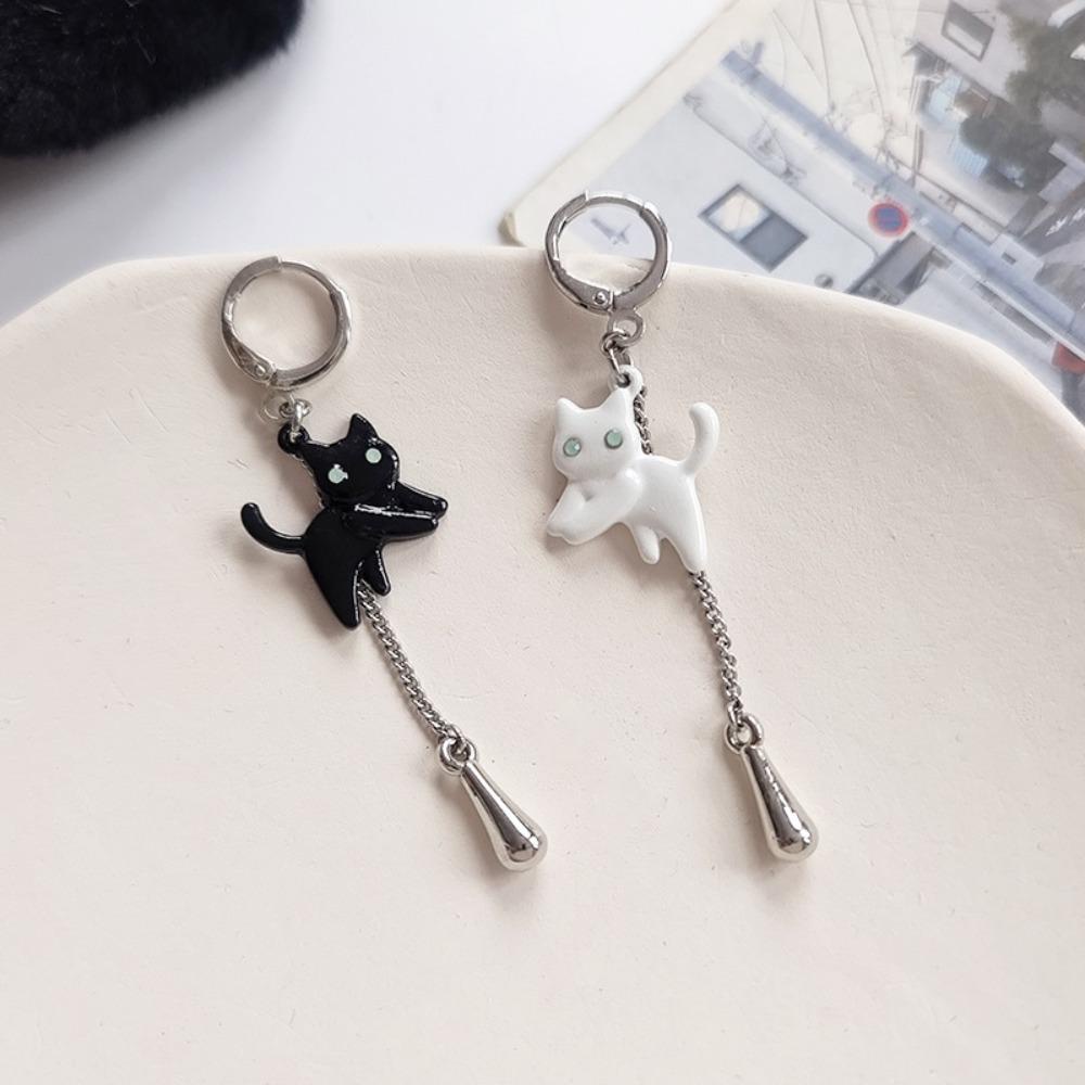 Mxbeauty Kitten Stud Earrings Kreatif Fashion Batu Permata Jumbai Tembaga Tetes Minyak Aksesoris Wanita