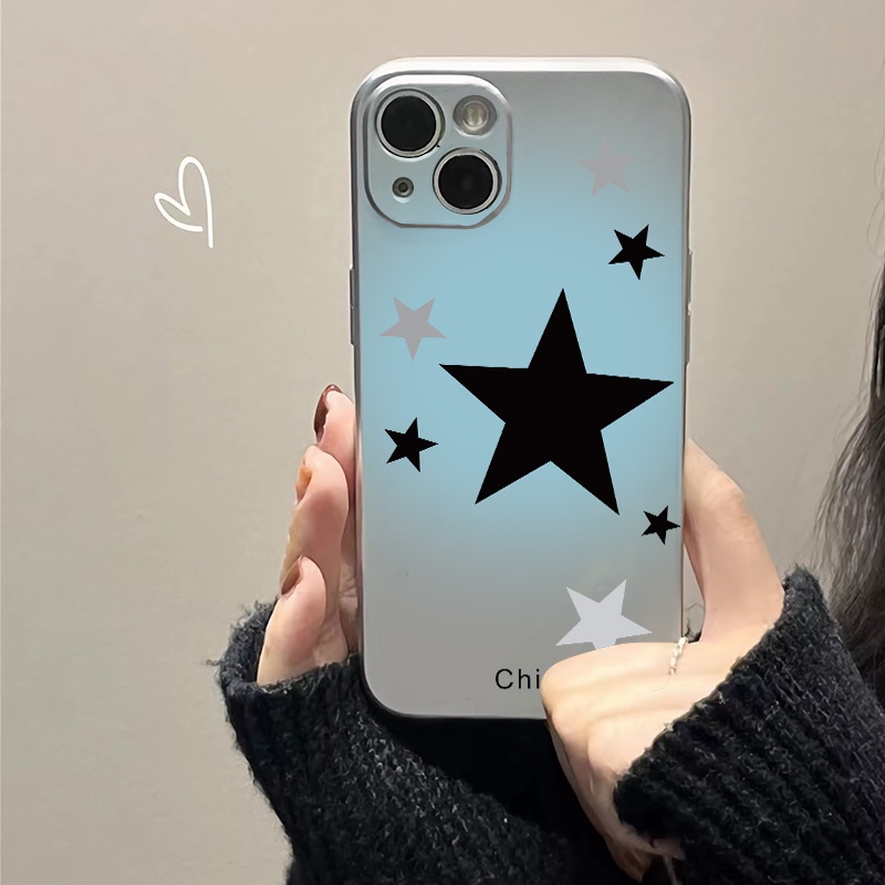 IPHONE Star Soft Case Kompatibel Untuk Iphone14 13 12 11 Pro Mini XS Max Casing Ponsel XR X8 7 6S+Plus Electroplate TPU Silikon Shockproof Cover