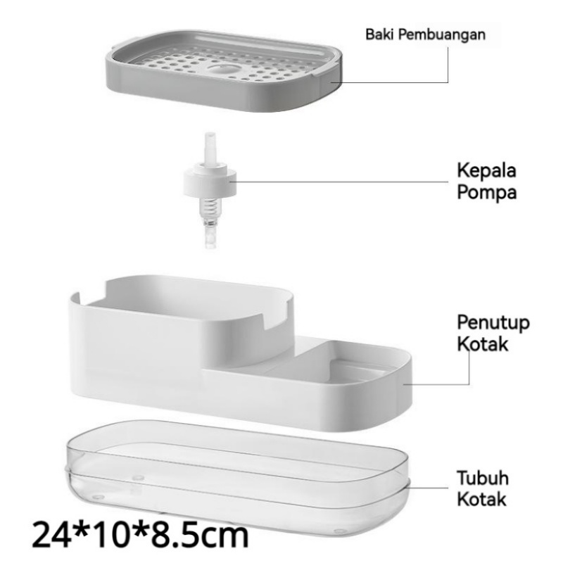 【COD】Kitchen Soap Dispenser Tempat Sabun Cuci Piring Soap Dispenser with Sponge Holder For Kitchen