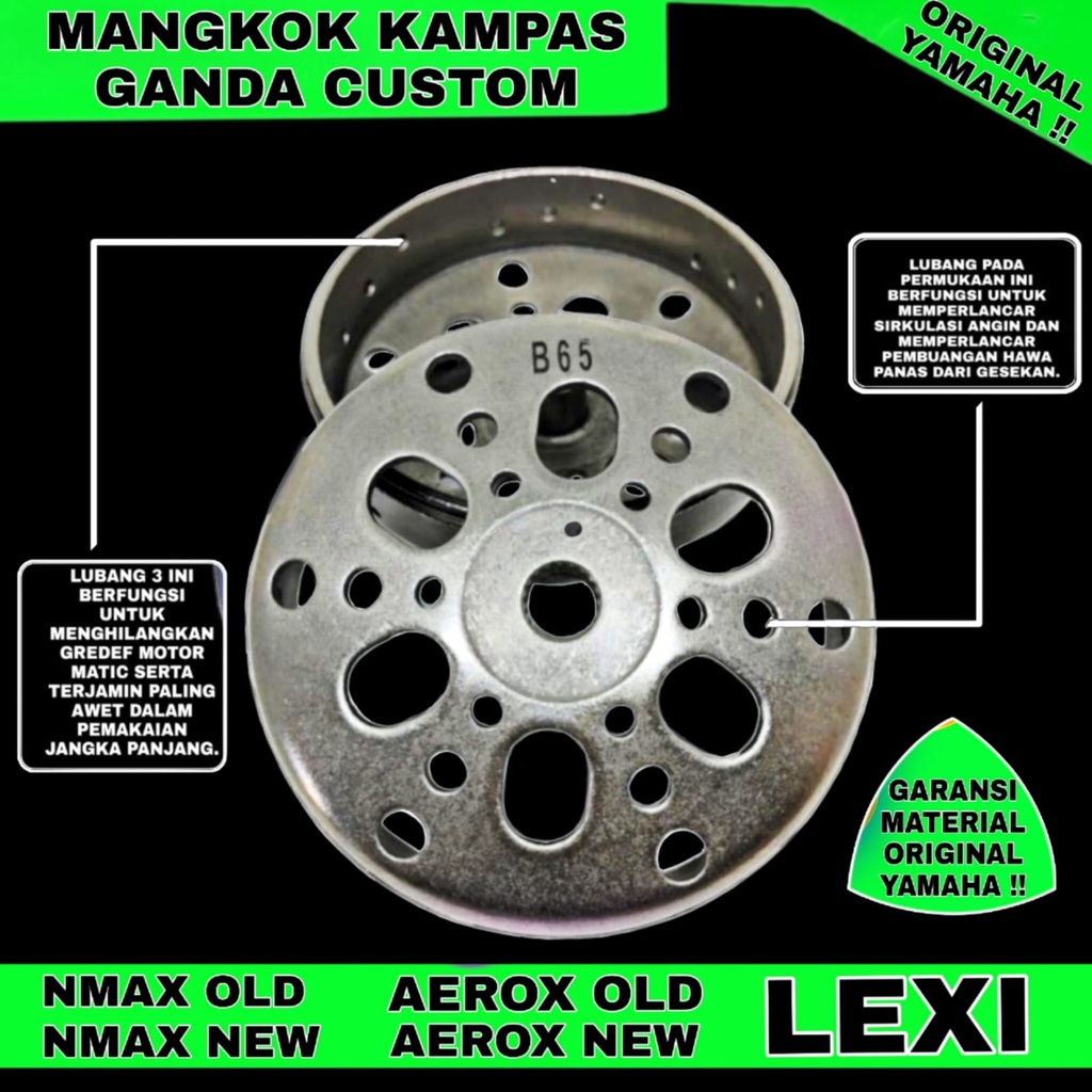 Mangkok Kampas Ganda NMAX AEROX LEXI Pulley Rumah Roller - AEROX 155 mangkok kampas ganda racing custom kartel aerox nmax lexi b65 155 MLK spion click spion x1 roller nmax paket kirian nmax visor nmax visor aerox