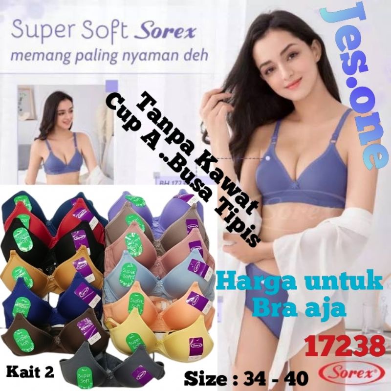 Bra Sorex 17238 BH PolosTanpa Kawat Cup B Super Soft Busa Sedang (Only Bra)  | toko . ts sultan - su