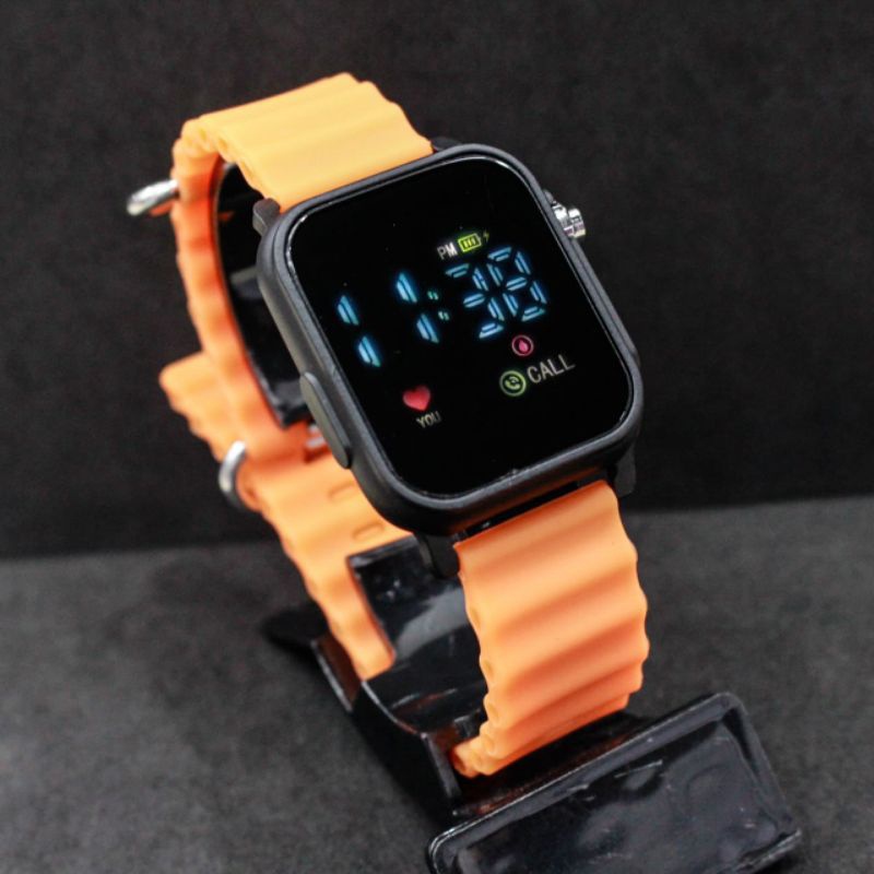 JAM TANGAN WANITA PRIA LED WATCH DIGITAL Alpine LOOP Rubber Silikon JSS 3642