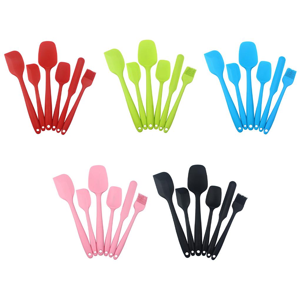 6pcs Spatula Set Peralatan Dapur Spatula Mentega Anti Lengket Brush Mixer Bakeware Tahan Panas Alat Baking Untuk