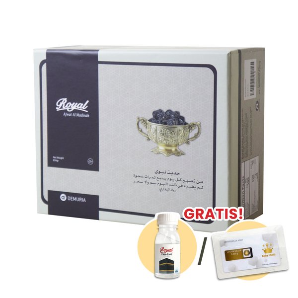 

Kurma Royal Ajwa Al-Madinah 850g Premium + Free Zam Zam Water 50ml