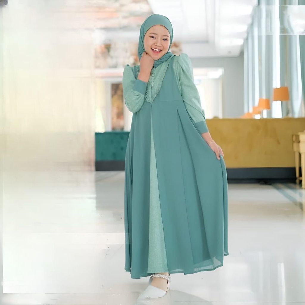 GAMIS STORE - Amanda Dress Kids Anak Perempuan Tanggung Matt Ceruty Babydoll Polos Basic Premium OOTD Casual Daily