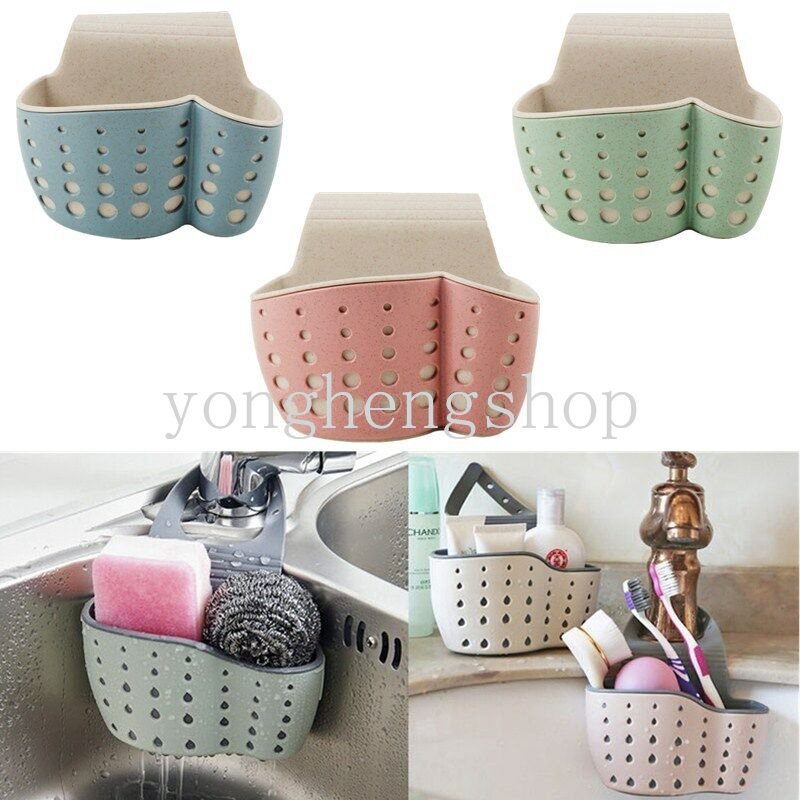 Double-layer Adjustable Wastafel Scouring Pad Spons Holder Keran Drain Gantung Tas Keranjang Penyimpanan Serba Serbi Kamar Mandi Wadah Sabun Organizer Dapur