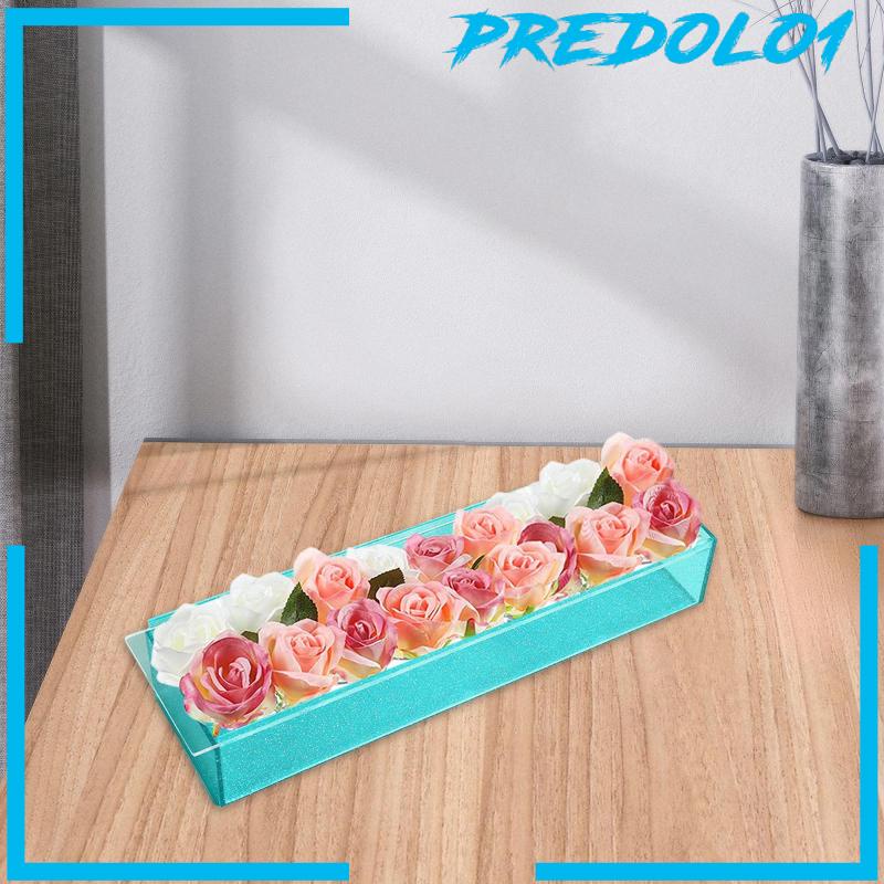 [Predolo1] Vas Panjang Akrilik Vas Bunga Persegi Panjang Modern Untuk Rak Dekorasi Kantor