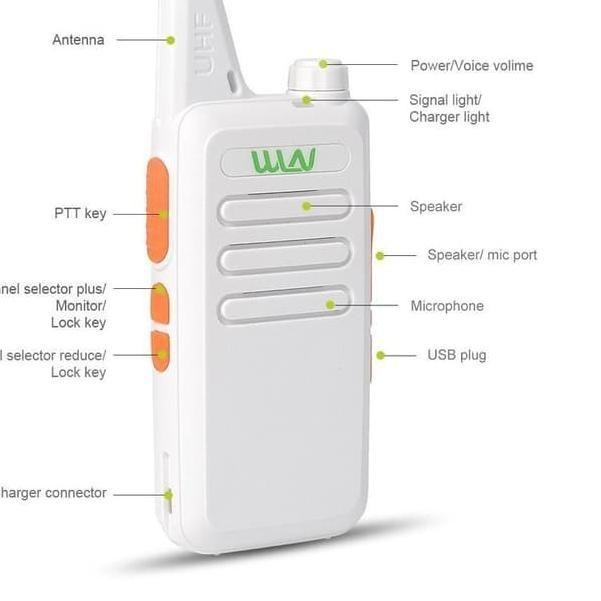 Walkie Talkie HT WLN KD-C1 Handy Talky Mini Walkie talkie jarak jauh 10 km satuan