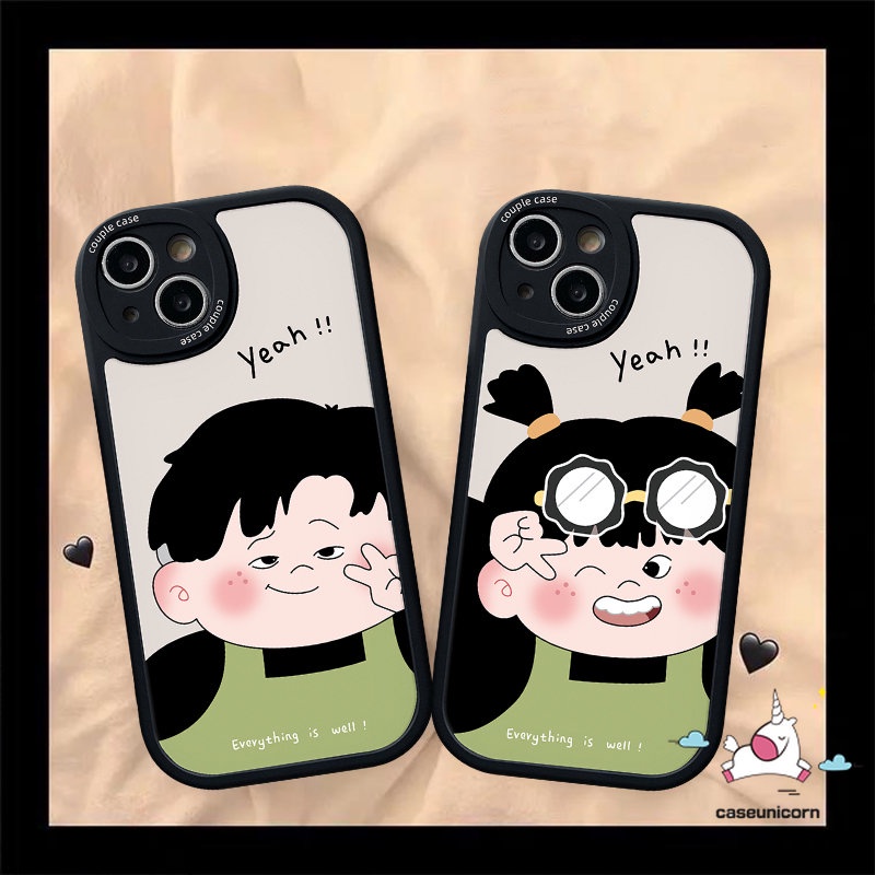 Casing Pasangan Untuk Infinix Hot 10 10s 11 10T 11s 9 Play Smart 5 6 Hot 10T 11 10 Lite 10s 11s Infinix Note 8 Kartun Lucu Imut Cowok Cewek Soft Silicon Case Lovers Cover