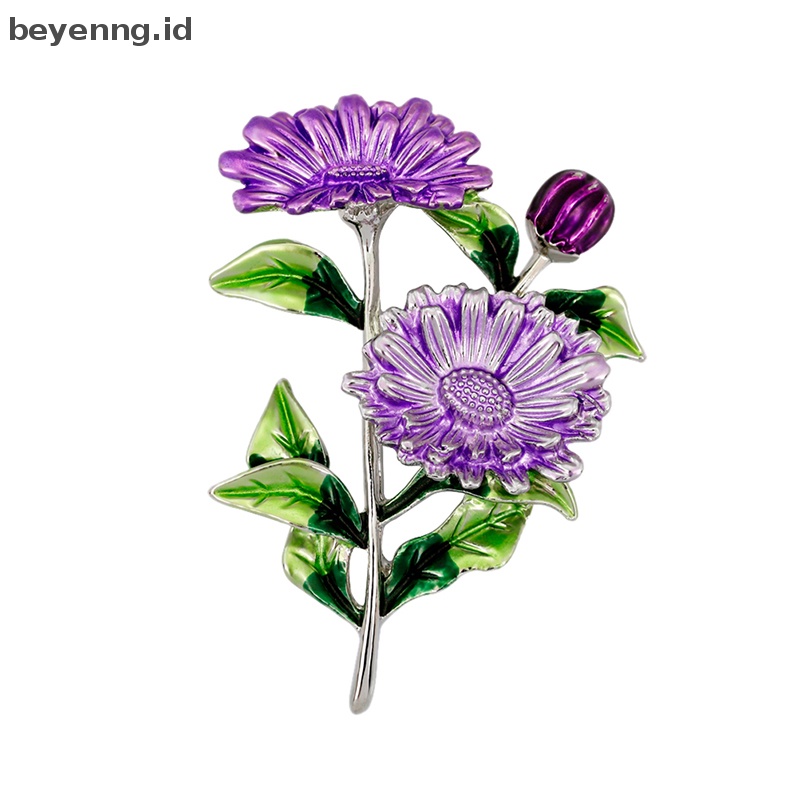 Beyen Enamel Daisy Bros Pin Baju Kerah Pin Perhiasan Bunga Pernikahan Bros Hadiah ID