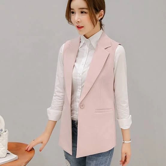 rompi vest blazer wanita murah vest wanita blazer tanpa lengan XS