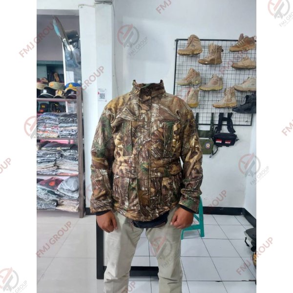 Jaket Loreng Camo / Jaket Berburu Waterproof / Jaket Hoodie Loreng / Jaket Gunung