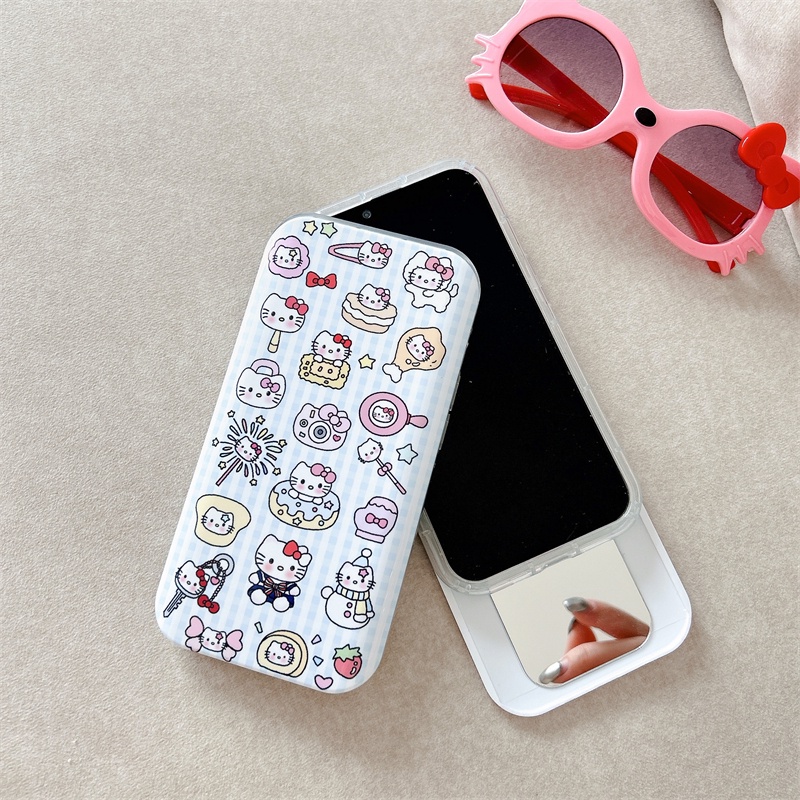 IPHONE Casing Cover Sliding Kartun Hello Kitty Cocok Untuk Iphone14 13 12 11 Pro Max Casing Pelindung Cermin Geser