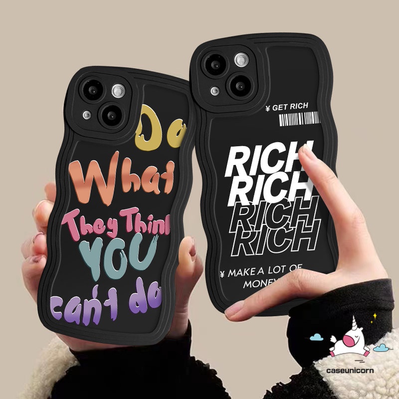 Case Untuk Redmi Note 11 11s 9 10s 9s 8 10 Pro Redmi 12C 10C 9A 10 9 A1 9T 10A 9C A1+Mi 11T Pro POCO M3 X3 NFC Pro Ins Grafiti Huruf Lucu Kaya Bergelombang Tepi Soft Tpu Sarung