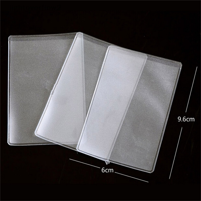 [lightoverflow2] 10pcs PVC Tempat Kartu Kredit Melindungi ID Card Name Card Cover Bening Frosted [ID]