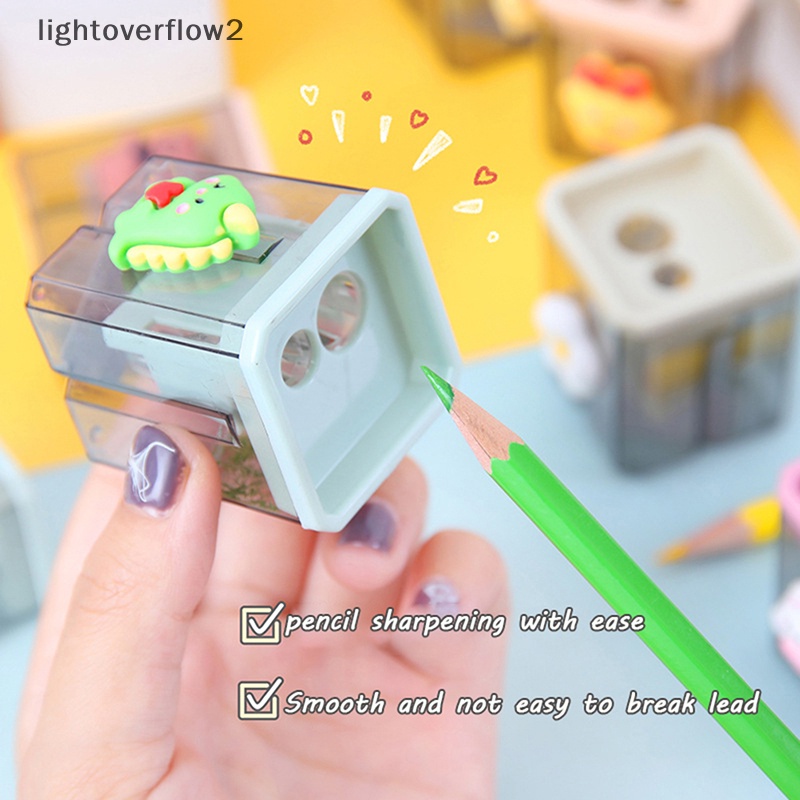 [lightoverflow2] Pengasah Pensil Kartun Lucu Kecil Dua Lubang Sharpener Pencil Kawaii Stationery [ID]