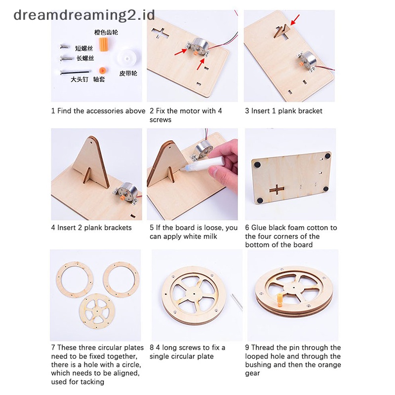 (drea) Diy Tangan Engkol Generator Siswa Anak Ilmu Fisika Mainan Praktis//