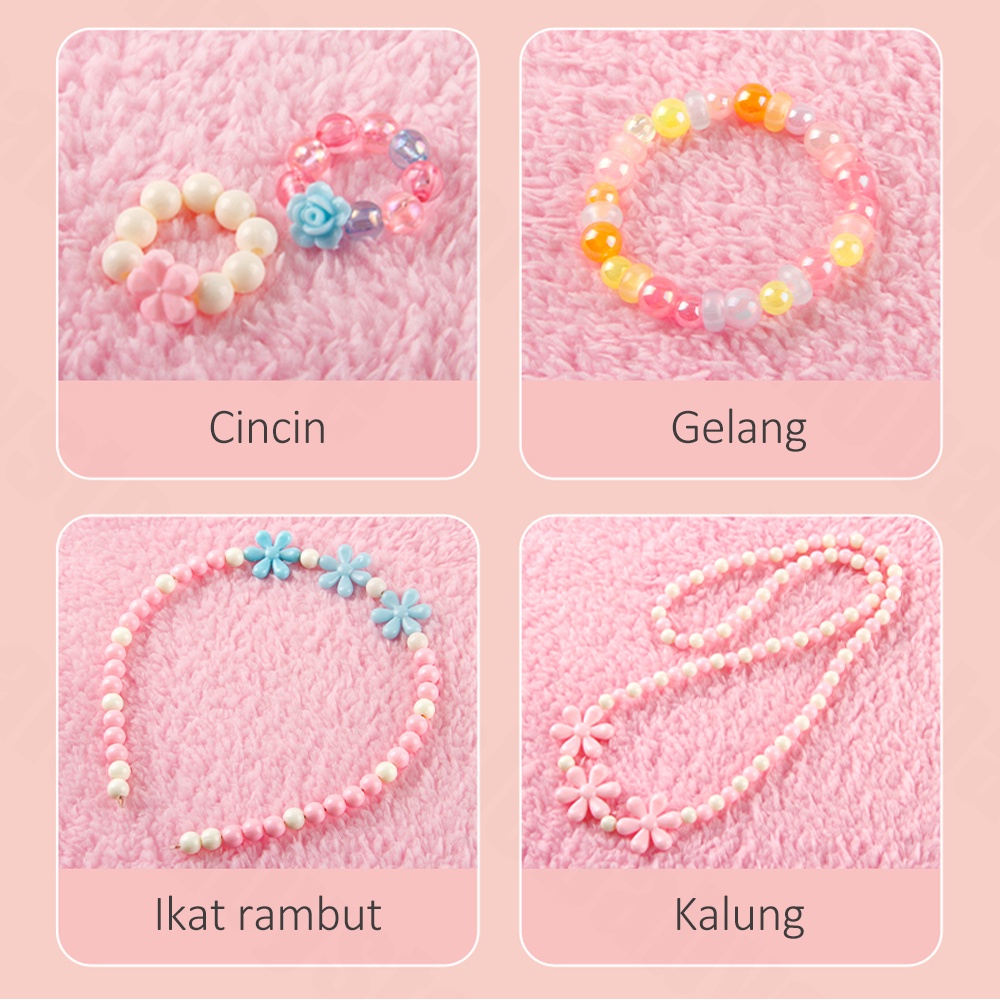 Halo Baby Mainan Edukasi kreatifitas anak Meronce Gelang/DIY Aksesoris / Mainan Kreatifitas Anak/ DIY kalung