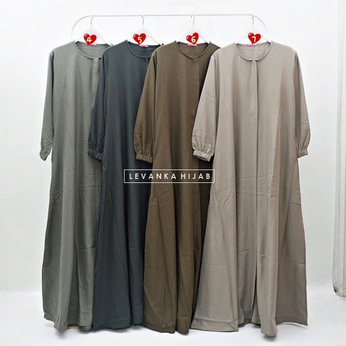 Gamis  Biya Dress Bahan Shakila ukuran Allsize fit to XL - Caramel