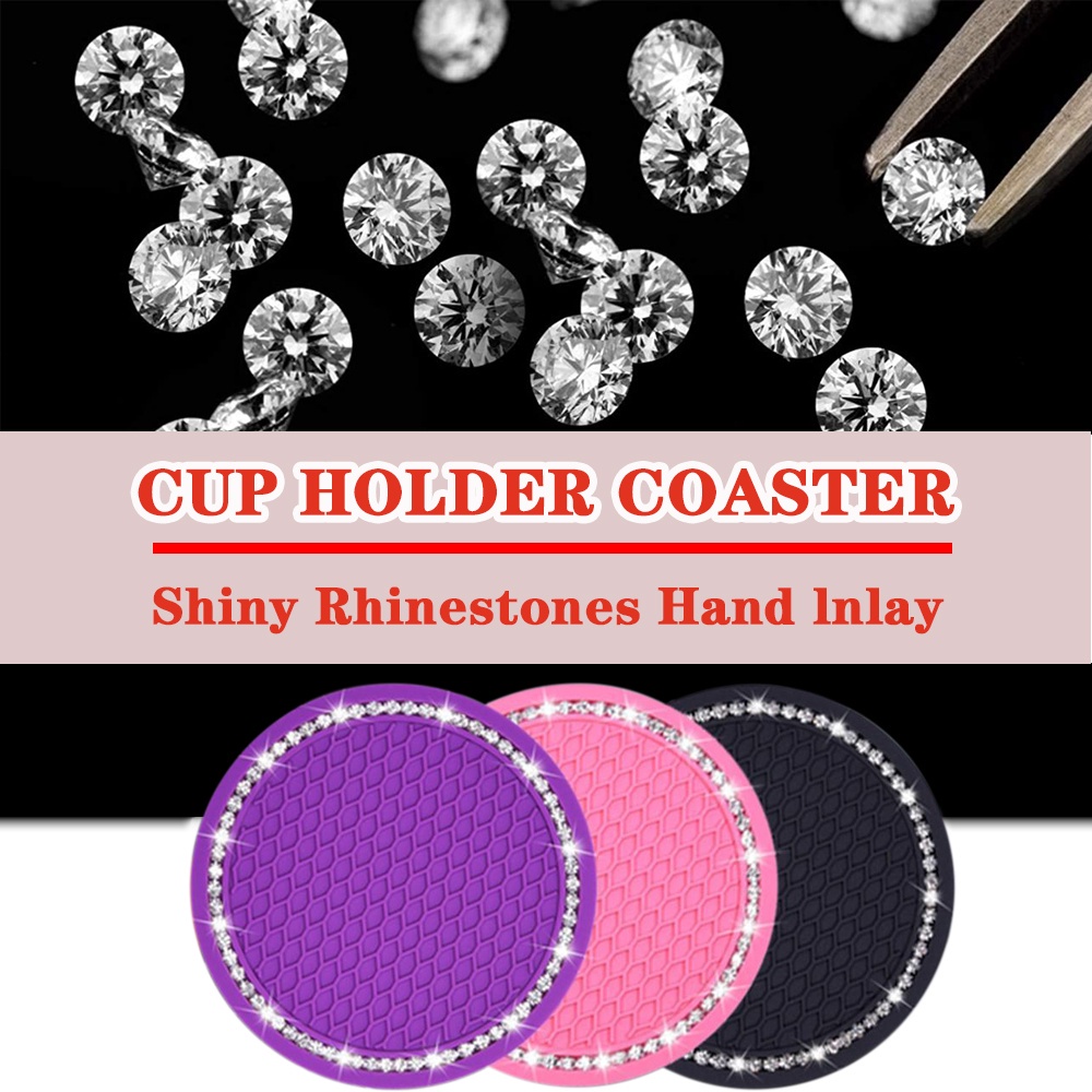 Tatakan Gelas Mobil Cup Holder PVC Premium Tatakan Gelas Mobil Cup Bottle Holder Anti-Slip Pad Mat Silica Gel Universal Cup Holder Insert Coaster Aksesoris Interior Mobil Auto Anti Slip Mat