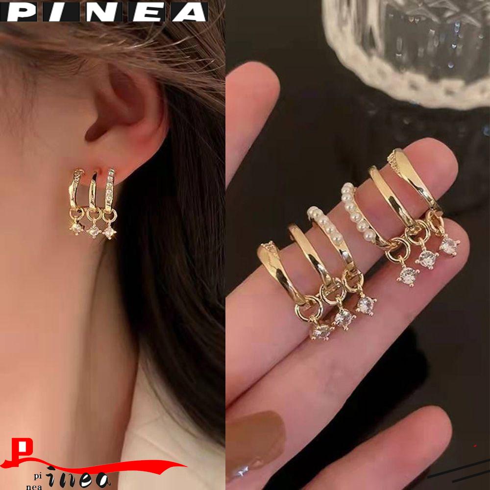 Nanas Peal Telinga Baris Trendi Hadiah Pesta Wanita Jewellry Berlian Stud