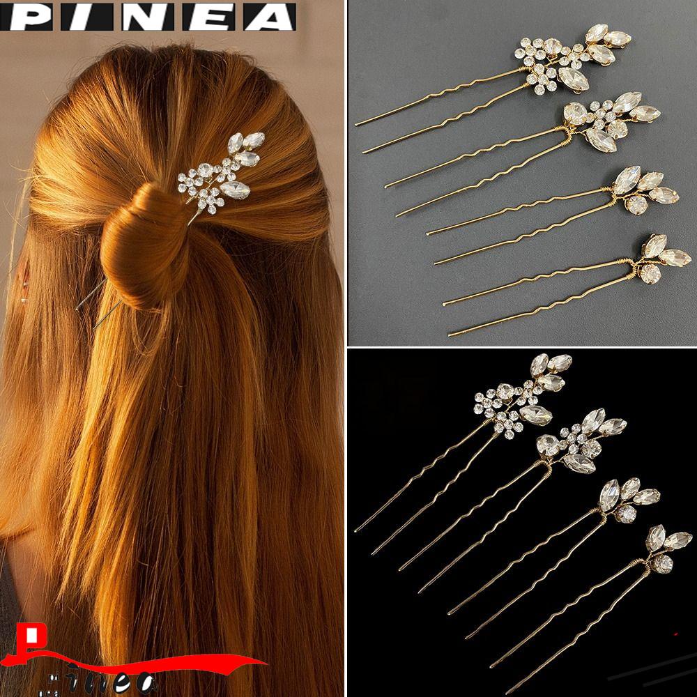 Nanas 4Pcs/Set Bunga Rambut Pin Wanita Rambut Garpu Pesta Headpiece Pernikahan Sisir Rambut