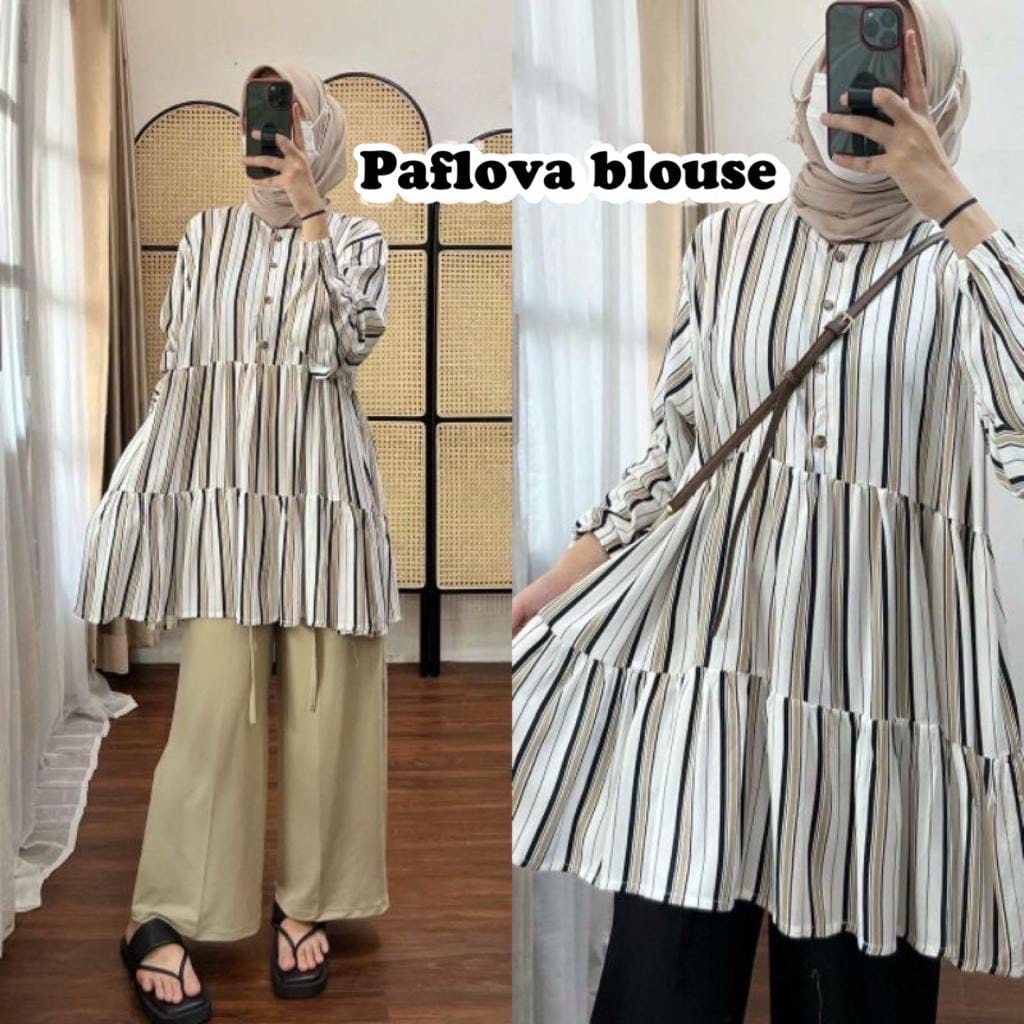 BEFAST - ZEC OOTD WANITA BLOUSE SINA / Paflova Blouse / Pakaian Wanita Mulsimah / Blouse Oversize Kekinian Remaja ABG Trendy / Fashion Kekinian Wanita / Outfit Daily Wanita Kerja