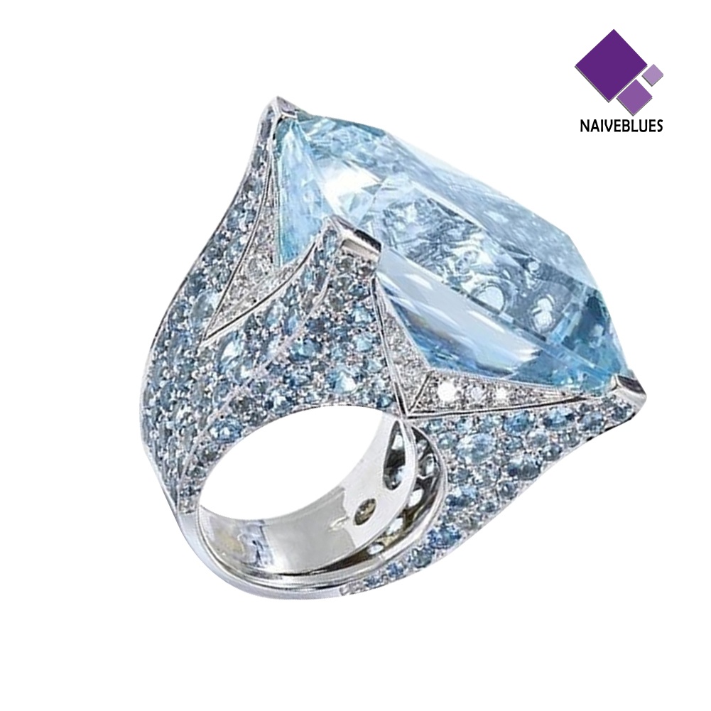 &lt; Naiveblues &gt; Sparkling Women Cubic Zirconia Cincin Pengantin Pernikahan Pertunangan Pesta Hadiah