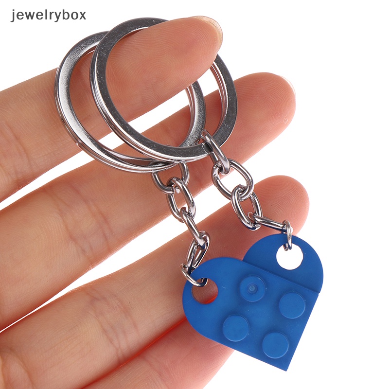 [jewelrybox] 2pcs Gantungan Kunci Bata Cinta Hati Lucu Untuk Pasangan Persahabatan Ulang Tahun Perhiasan Hadiah Butik