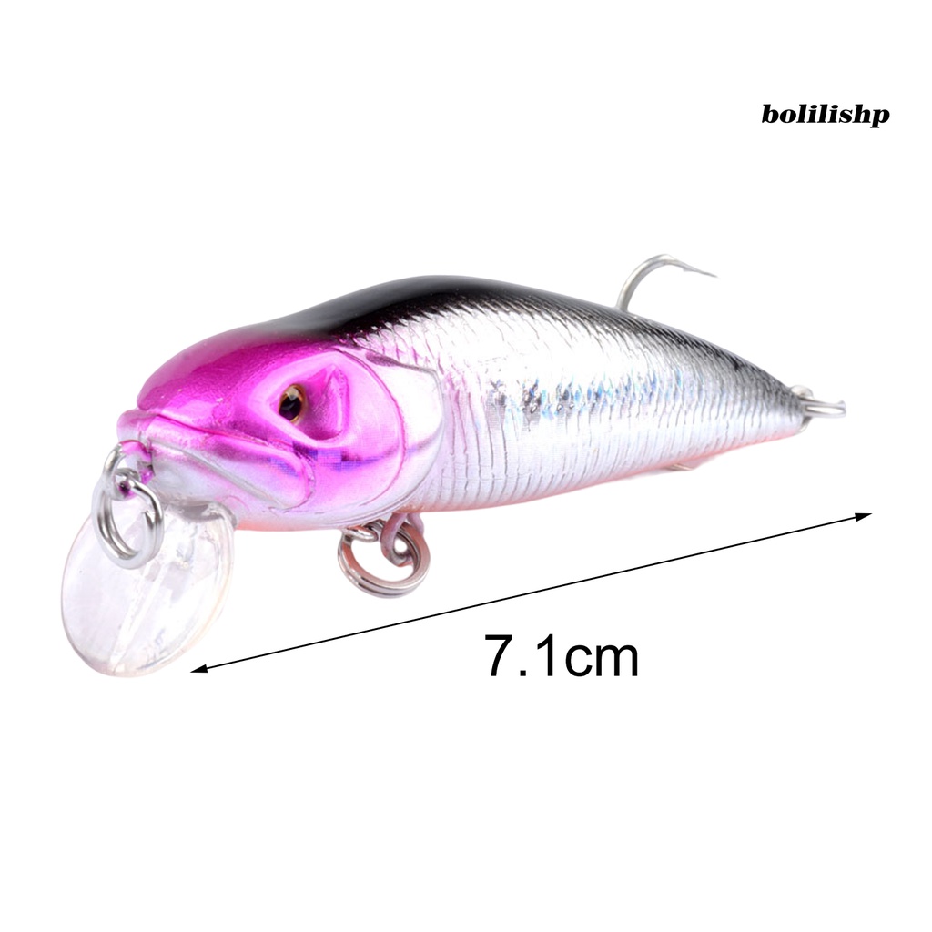 Bo-8g/7.1cm Umpan Pancing Simulasi Kulit Hidup 3D Fisheyes Warna Terang Tahan Aus Menangkap Ikan Kait Tajam Ikan Lele Bass Laut Memancing Ikan Kecil Buatan Umpan Alat Pancing