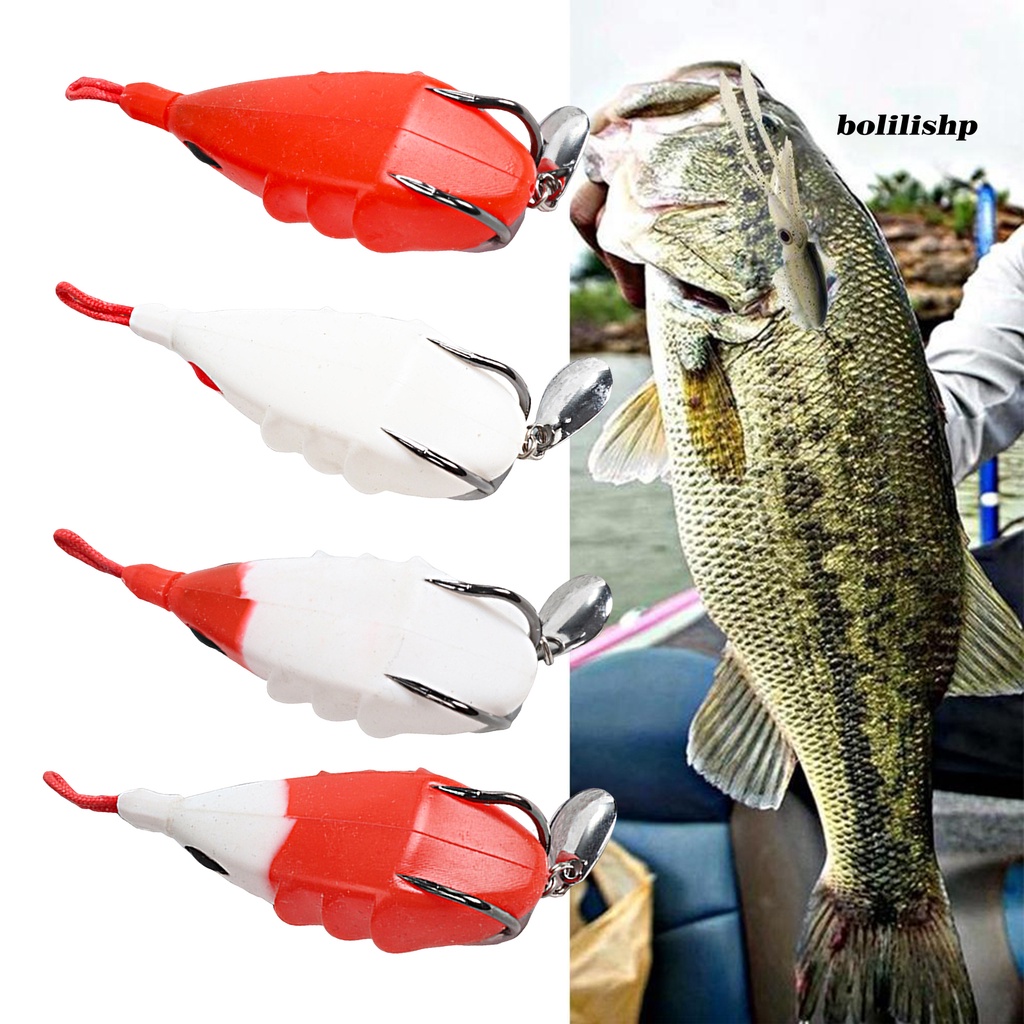 Bo-bionic Umpan Tajam Kait Kait Ganda Efisien Kekuatan Tinggi Penampilan Realistis Memancing Fleksibilitas Tinggi Mata 3D Thunder Frog Fishing Lure Untuk Nelayan