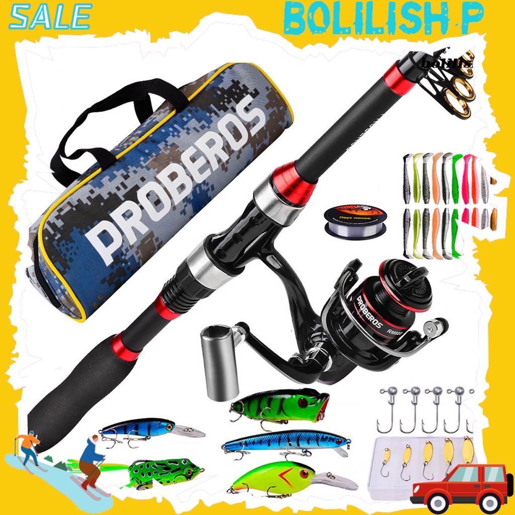 Bo-fishing Rod Full Kit Anti Gores Tahan Aus Kanan/Kiri Roda Berputar Yang Dapat Ditukar Pancing Untuk Memancing Di Luar Ruangan