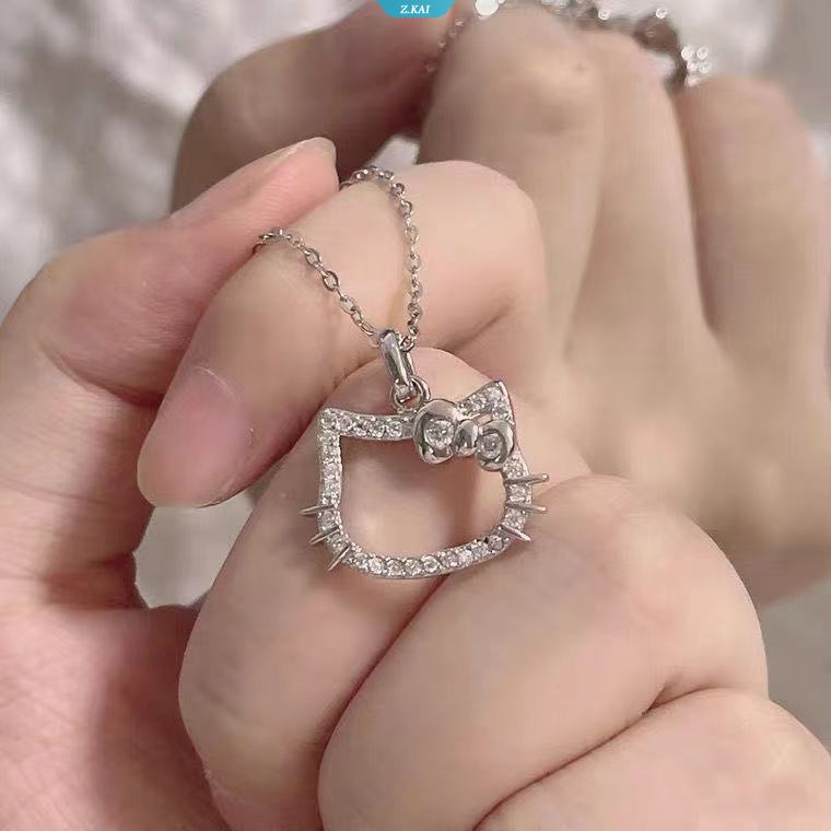 Sanrio HelloKitty Cincin Kawaii Anime Kalung Liontin Kartun Kecantikan Siswa Perhiasan Tangan Hiasan Dekorasi Aksesoris Mainan Gadis Anniversary Gi