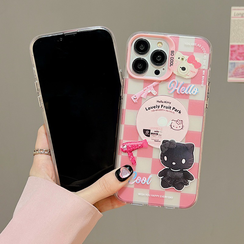 Lovely Hello Kitty Skin Feel Soft Case HP iP iPhone 12 13 14 Pro Max 11 Woman Girl FTD Casing Apple