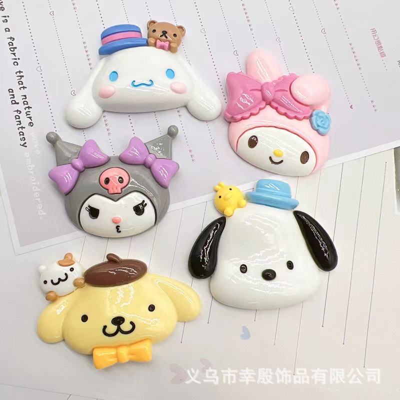 Sansanrio Diy Aksesori Resin Ponsel Shell Patch Jepit Rambut Lubang Sepatu Cangkir Kulkas Stiker Dekorasi Bahan Aksesori Buatan Tangan